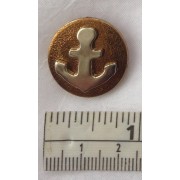 Buttons - 22mm - Silver Anchor on Gold
